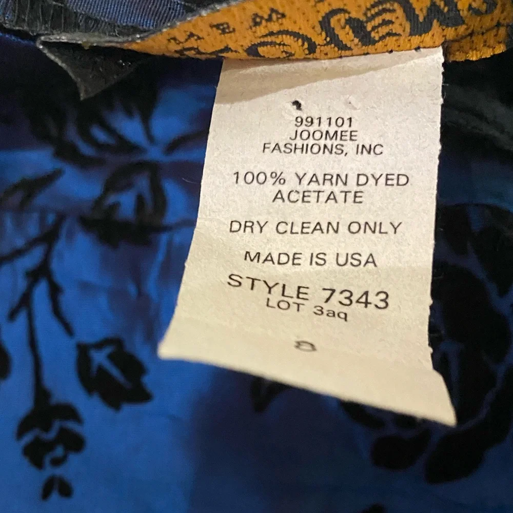 VINTAGE ALCHEMY Blue Iridescent Black Velvet Floral Burnout A-Line‎ Maxi Skirt 8